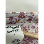 Melrose and Market Purple White Floral 3/4 Sleeve V-Neck Top Blouse Shirt Small Photo 5