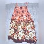 HIBISCUS COLLECTION Women’s Hawaiian Tropical Hibiscus Slip Up Dress Brown Size M Photo 1