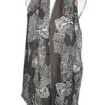 Pins & Needles Anthropologie beaded owl scarf gray and white Photo 0