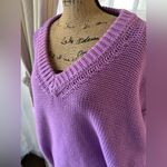 Free People  Alli V Neck Oversized Sweater In Iris Orchid Photo 2