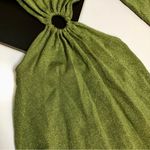 Torn By Ronny Kobo Ronny Kobo Chryssa Stretchy Cut Outs Midi Dress Mock Neck Metallic Green Gold XL Photo 8