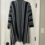 L Love Black/White Striped Cardigan Women’s Medium Black Photo 5