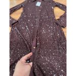 Cara Cara Margaret long sleeve sequin shirtDress in Rum Raisin Sequin size XS Photo 13