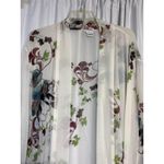 Citron Santa Monica Women's 2X Floral Print Silk Kimono Topper Jacket White Size XXL Photo 1