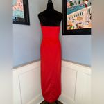 House Of CB Red Satin Strapless Adrienne Gown Sz M Photo 4