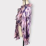 Topshop Tie Dye Ruffle Top Front Tie Pink Purple Women's Size 2 NWOT Photo 3