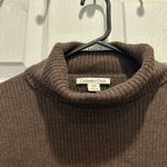 Coldwater Creek  Women’s Large Cabincore Cozycore Brown Sweater Ribbed Turtleneck Photo 2