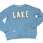 Simply Southern ✨ Women’s “LAKE” Crewneck Sweater 💦 Blue Knit | Size Large Photo 0