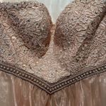 Abby Paris Lace Rhinestone Pearl Strapless Mini Dress Party Cocktail Prom Size 8 Photo 2