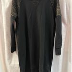 Madewell Black Long Sleeve Dress with tweed Accents size small Photo 2