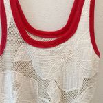 Free People Pearl Floral Maxi Dress in Ivory with Red Trim NWT size Medium Photo 5