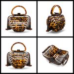 Cult Gaia ππ Lillith Bag ~ Tortoise Acrylic Mini Top Handle Bag Collapsible Photo 7