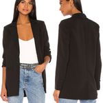 Camila Coelho Brenna Blazer Black Long Line Single Button Satin Oversized Small Photo 1