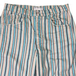 Free People We The Free  Good Luck Mid-Rise Barrel Jeans Tan Teal Gray Stripe 27 Photo 3