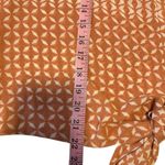 L'Academie L’academie Revolve Orange Geometric Print Flutter Sleeve Tie Front Blouse Photo 6