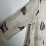 PICADILLY Canada Cream Grey Brush Stroke Linen Blend Button Front Tunic Shirt 10 Gray Photo 4