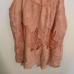 Kimchi Blue  Racerback Tank Top Pink Floral Crochet Lace Photo 2