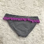 Billabong Striped Ruffle Bikini Bottoms Black White Purple XS Photo 1