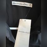 Abercrombie & Fitch Black Long-Sleeve Crepe Shirt Dress Photo 5