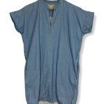Everlane ‎ Denim Dress Tunic Mini Short Sleeve Pockets Casual Blue Size 2 Photo 0