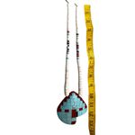 Santo Domingo Shell Festival Necklace with Block Turquoise Blue Photo 8