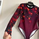 Farm Rio Adidas Her Studio London Long Sleeve Bodysuit Red Floral Small Photo 3
