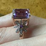 Natural Rose De France Amethyst Sterling Silver Cocktail Ring Size 10 Pink Photo 2