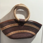 Source Unknown Artesanal‎ Handcrafted Brown and Tan Woven Hand Bag Purse Photo 0