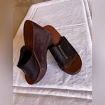 Colin Stuart Suede Mule Platform Sandals Slides Lightweight Size 8 Brown leather Photo 13