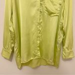 No. 6 Store Button Down Shirt Size Large Yellow Neon 3 Satin New York Photo 4