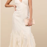 Lulus LULU’S Deluca Ivory Sleeveless Ruffled Maxi Dress Photo 0