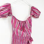 Tularosa Tiffany Striped Smocked Off the Shoulder Bodycon Mini Dress XS Photo 3