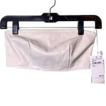 Good American Faux Leather Bandeau Top Womens Small (1) Bone Strapless GLBT070 Photo 8