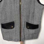 Iowa Hawkeyes Vest Women Black Gray Herringbone Quilted Logo Full Zip Size Large Photo 3
