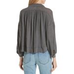 Free People We the Free Rush Hour Grey Peasant Blouse Size Small Photo 5