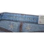American Eagle Mom Short Blue Denim Light Wash Floral Jean Shorts Size 0 NWT NEW Photo 2