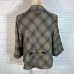 Kenneth Cole plaid crop blazer one button front brown size 8 womens Photo 3