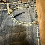 Luxe  Denim Jeans with Rhinestone accents and white stitching Photo 3