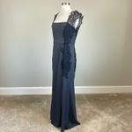 JS Collections  Lace and Crepe Sleeveless A-Line Evening Gown Blue Size 12 Dress Photo 4