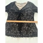 Dressbarn Babydoll Top L Black Lace Y2K Velvet Burnout Whimsigoth Bell Sleeve Size L Photo 9