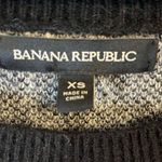 Banana Republic Sweater Black & White Leopard Print Crew Neck Knit Sz XS EUC Photo 3