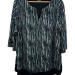 Catherines Geometric Stripe Tunic Top Size 2X Stretch Artsy Comfy Office Casual Photo 0