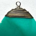 Boutique Vintage Womens Necklace Pendant Abalone Shell Teardrop Shape Turquoise Teal Photo 2