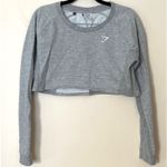 Gymshark Gray Cropped Long Sleeve Athletic Top Sweatshirt Women's Size M Photo 1