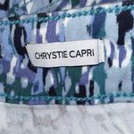 Nine West Blue & White Print Chrystie Cuffed Capri Pockets Mid Rise Size 8 Photo 12