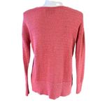Ann Taylor LOFT Size XS Lace Up Front Sweater Rose Dusty Pink Linen Blend Photo 1