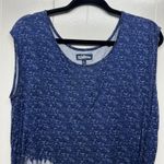 Freshman Y2K Fringe Top Large Asymmetrical Boho Western Rodeo Festival Cowgirl Blue Photo 2