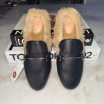 A New Day  Target Rebe Black Faux Leather Fur Mule Backless  with a Gold-Finished Photo 1