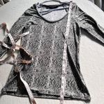Norma Kamali  Grey Python Snake Scale Print Long Sleeve Stretchy Top Size L Photo 5