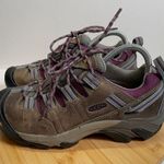Keen  Women 7 Brown Purple Detroit Low Steel Toe Shoe Work Safety Utility Leather Photo 1